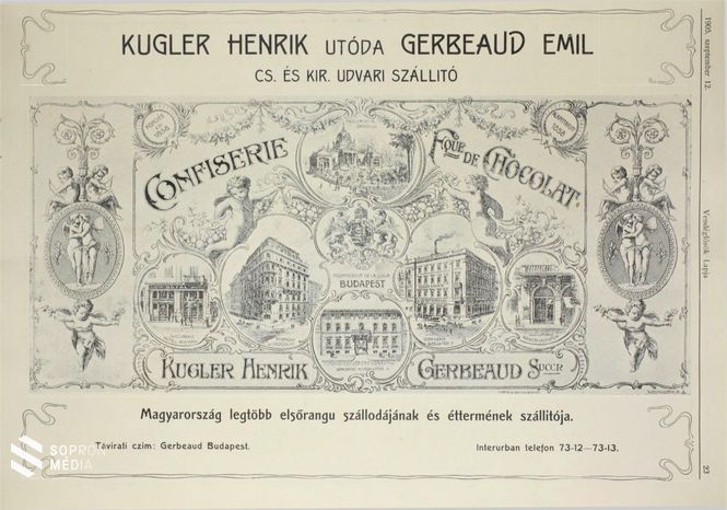 Gerbeaud üzletek hirdetése 