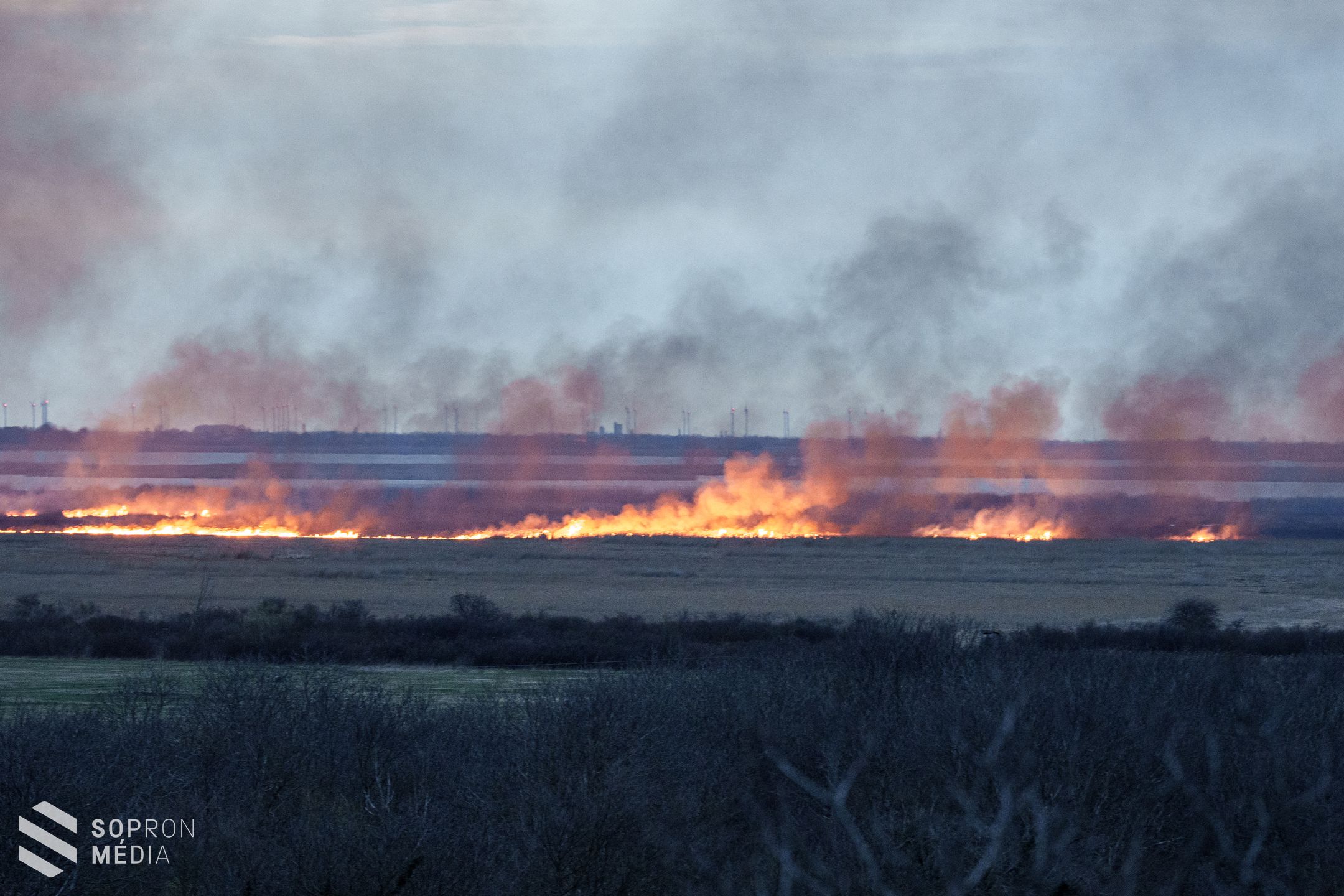 Nagy területen lángol a nádas Sopron és Fertőrákos térségében