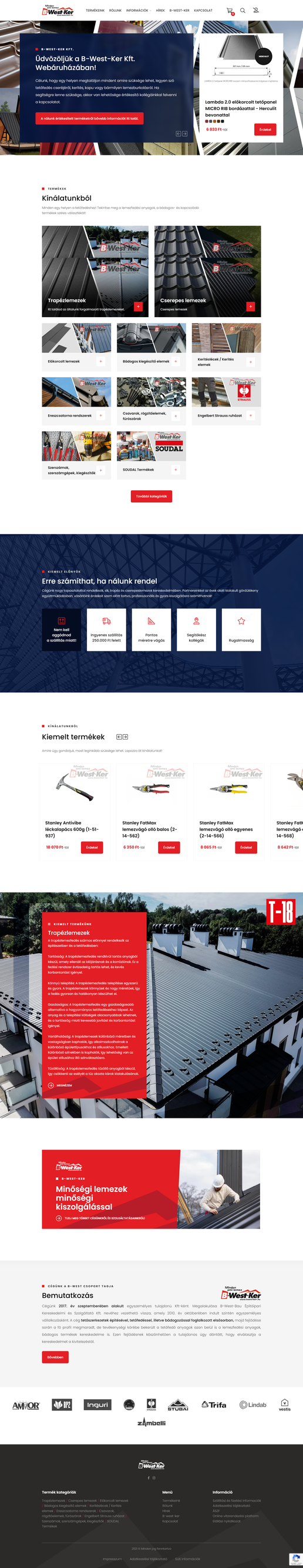 B-West-Ker webáruház oldalról készített képernyőkép