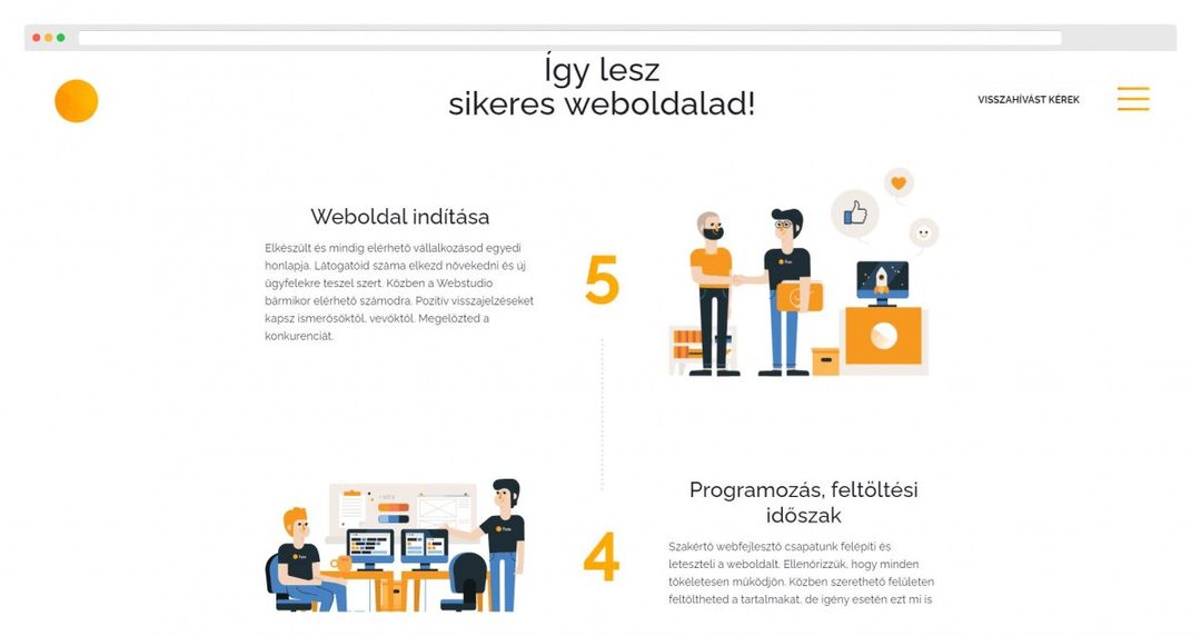 Az fws csapata is lépést tart a legújabb trendekkel, itt éppen a főoldalunk egy részét láthatod, ahol egyszerű felépítéssel és illusztrációkkal segítjük a felhasználóinkat.