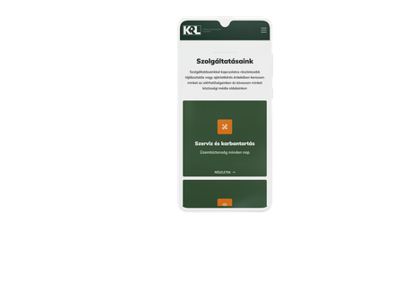 KRL Kontrol Kft. weboldalának mobilos nézete