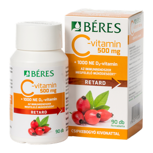 Béres C-vitamin 500mg Csipkeb.D3 1000NE ret.tabl. (90x) termék kép