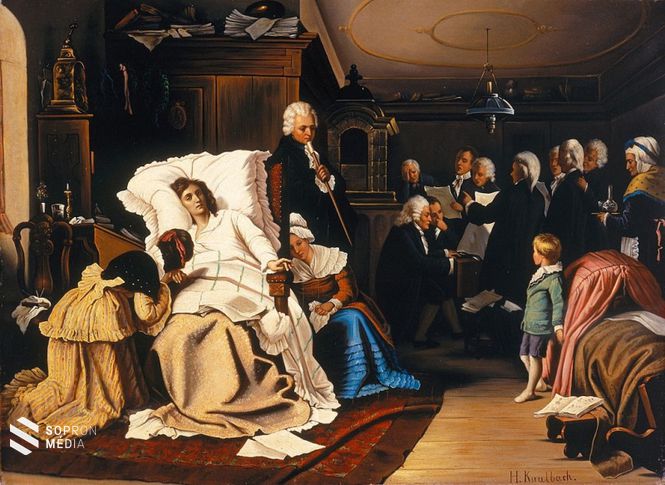 Mozart utolsó napja – Hermann Kaulbach festménye, 1873. 