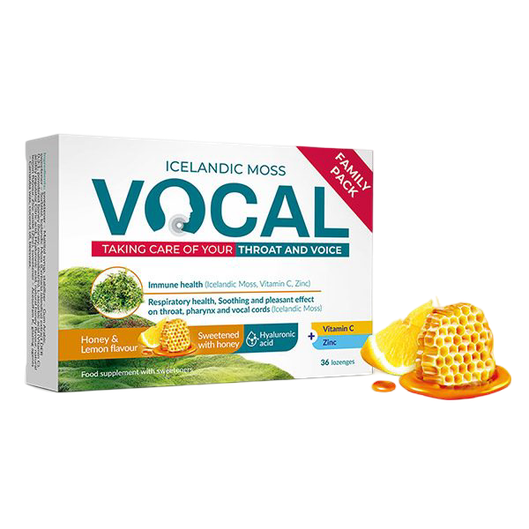 Vocal izlandi zuzmó szopogató tabletta méz citrom (36x)