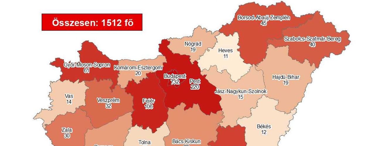 1512 főre nőtt a beazonosított fertőzöttek száma és elhunyt 13 beteg