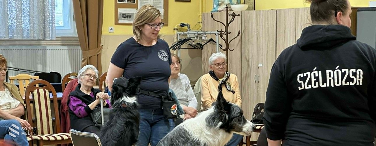 Terápiás kutyák látogattak el a nyugdíjas klub tagjaihoz