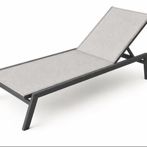 Nexo Sonnenliege aus Aluminium und Textilene, mit Rollen grauem Gestell und grauen Kissen 29.690 Ft