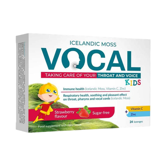 Vocal KIDS izlandi zuzmó szopogató tabletta eper (24x)