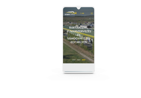 Gysev Cargo Zrt. weboldalának mobilos nézete