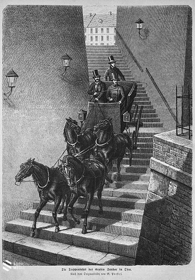 Sándor Móric kedvenc lovaglóhelyeinek egyike volt a Várba vezető lépcső 