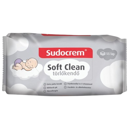 Sudocrem törlőkendő Soft Clean krémes (55x)