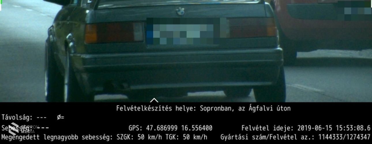 50 helyett 126 km/h-val hajtott Sopronban