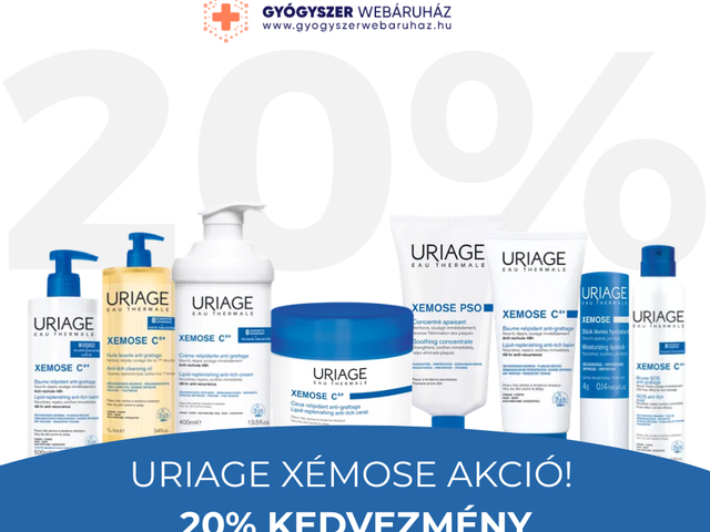 Uriage Xémose akció – 20% kedvezmény a száraz bőr ápolására