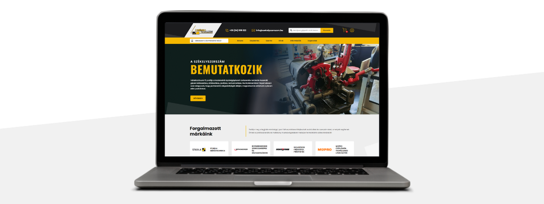 Egyedi webshop, ügyviteli rendszerhez igazítva