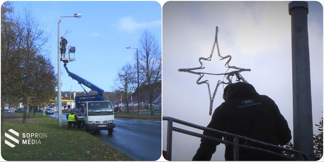 Elkezdődött az adventi fények felszerelése Sopronban, Balfon, Görbehalmon és Brennbergbányán