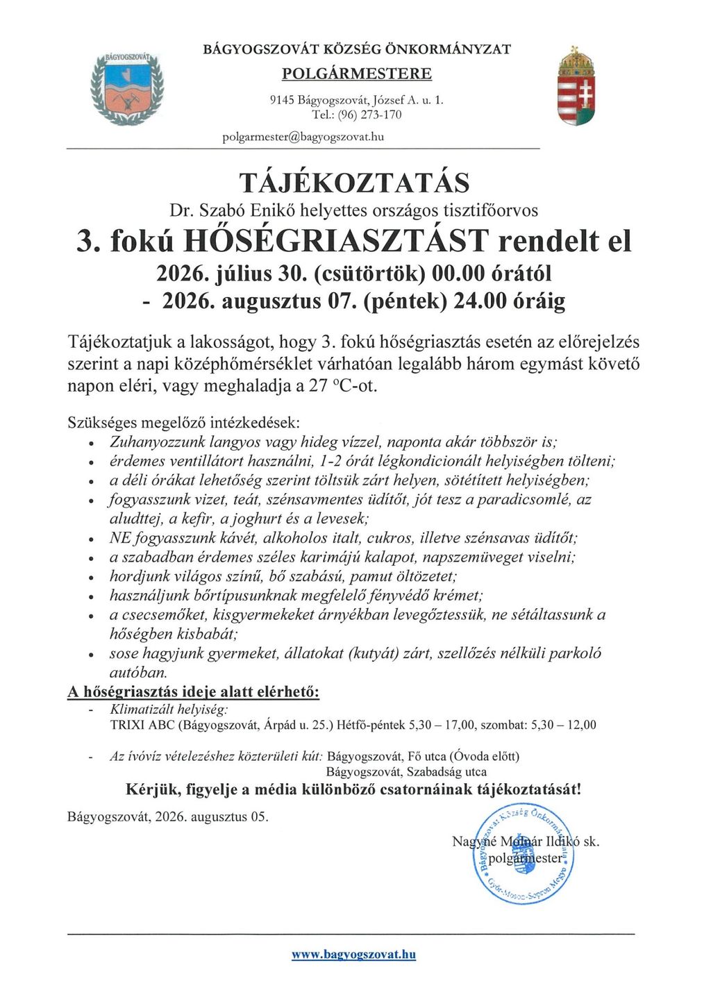 Tájékoztatás
