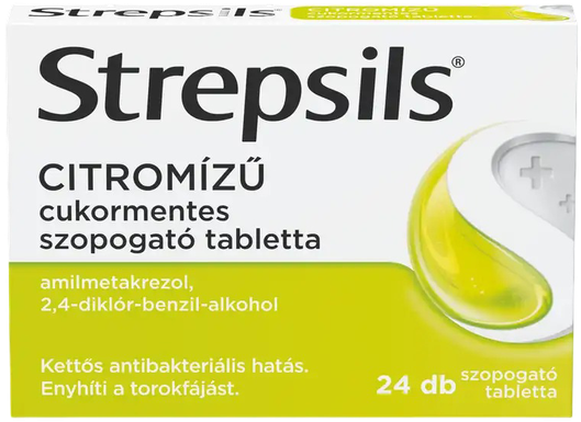 Strepsils citromízű cukormentes szopogató tabletta (24x)