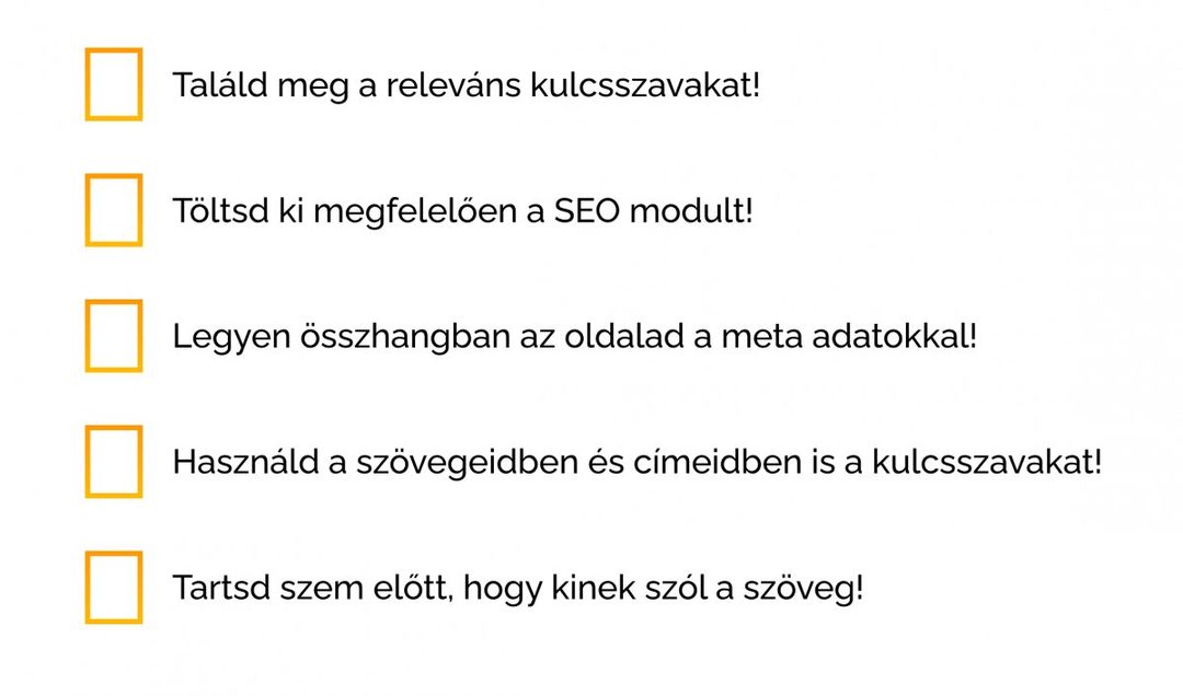 Tartalmi keresőoptimalizálás checklist