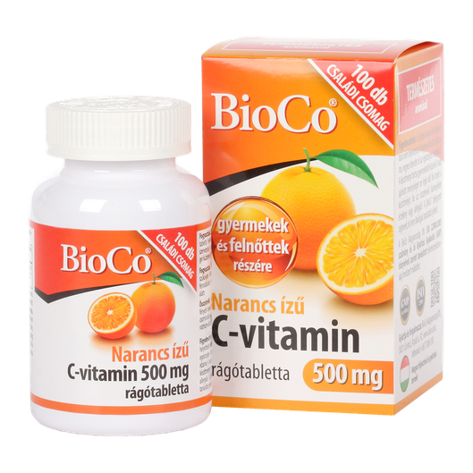 BioCo C-vitamin 500 mg narancs ízű rágótabletta (100x)