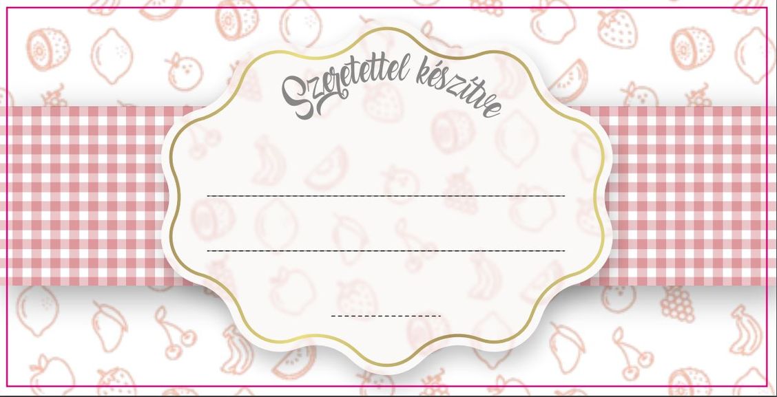 Beföttes üveg címke gyümölcsös  15db/csomag termék képe