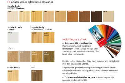 Internorm Számos belső fa felület és szín