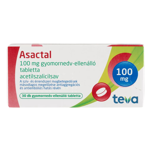 Asactal 100 mg gyomornedv-ellenálló tabletta (30x buborékcsomagolásban)