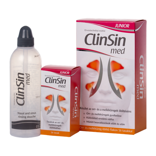 ClinSin Med Junior orr/melléküreg öbl.készlet (flakon+16tasak)