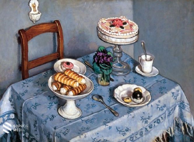 Fényes Adolf: Kugler sütemények, festmény, 1910