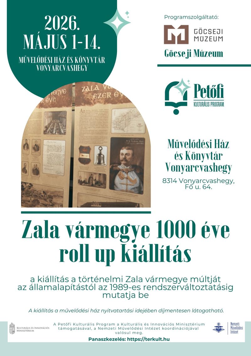 Zala vármegye 1000 éve roll up kiállítás szolgáltatás képe