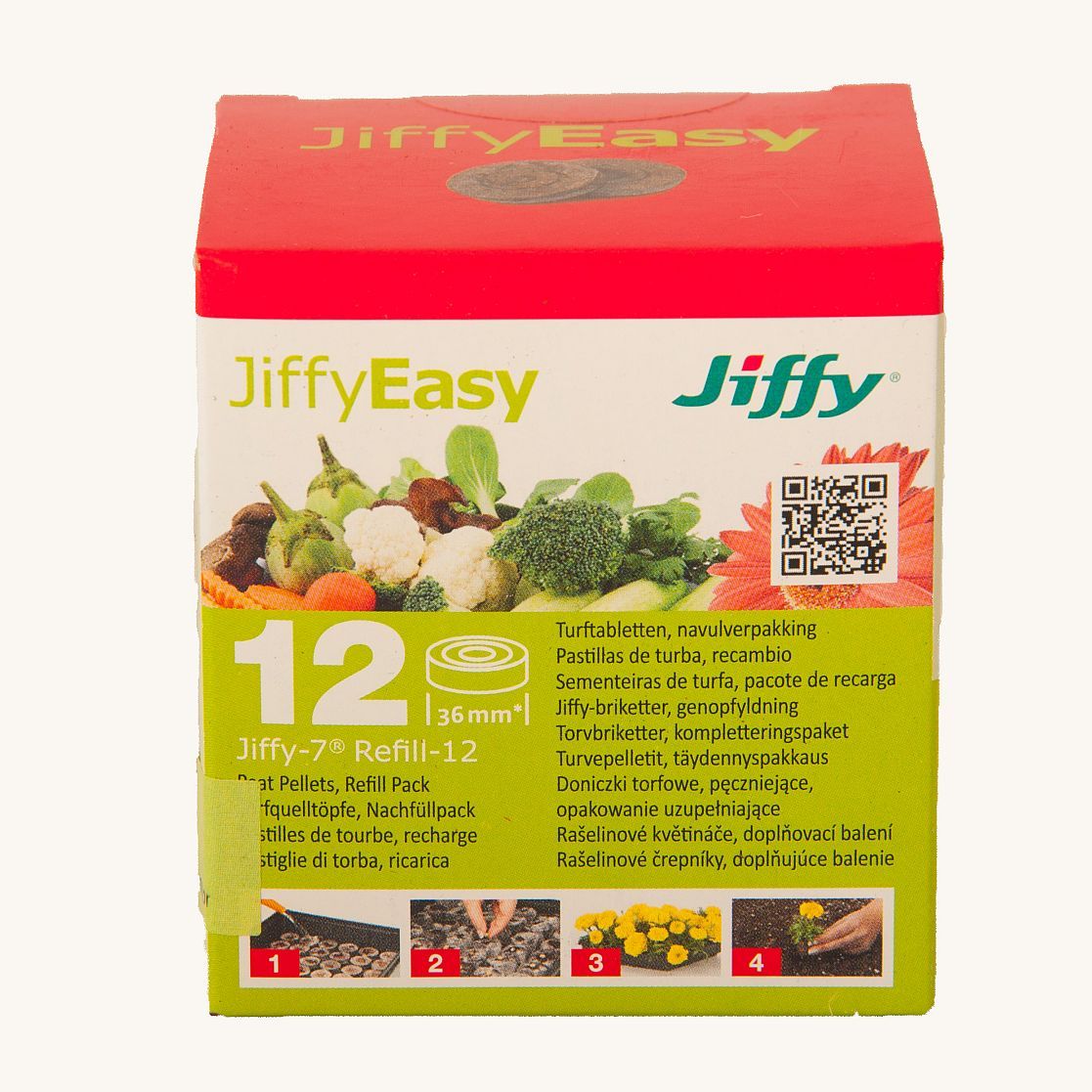 JIFFY  tőzegpogácsa 12 db utántöltő (36 mm) termék képe