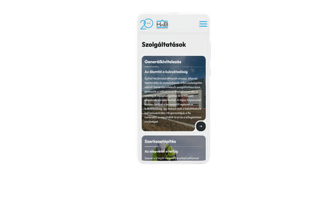 Horváth West-Bau weboldalának mobilos nézete