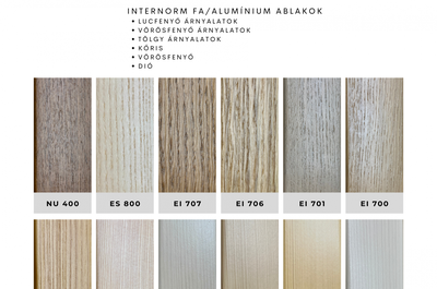 Internorm Fa / Aluminium ablak színek