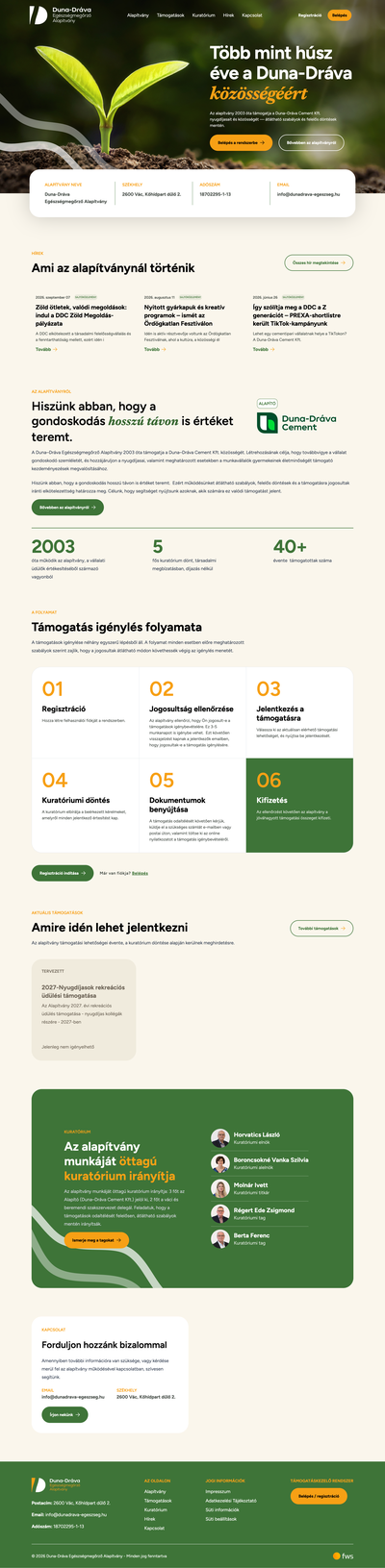 Duna-Dráva Alapítvány oldalról készített képernyőkép
