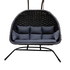 Kétszemélyes fonott függőszék (fekete alu váz, szürke fonat) 284.590 Ft